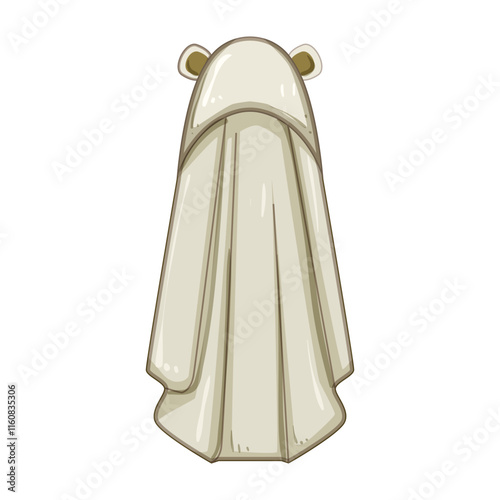 warm hooded baby towel cartoon. plush gift, shower wrap, cute animal warm hooded baby towel sign. isolated symbol vector illustration