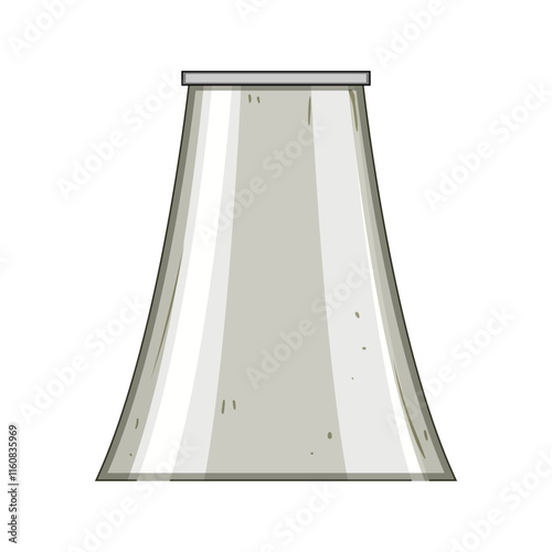 exhaust industrial chimney cartoon. flue emissions, smoke draft, height diameter exhaust industrial chimney sign. isolated symbol vector illustration