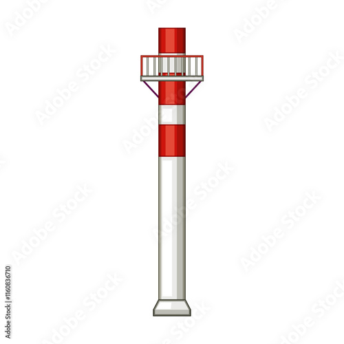 height industrial chimney cartoon. diameter material, steel concrete, brick maintenance height industrial chimney sign. isolated symbol vector illustration