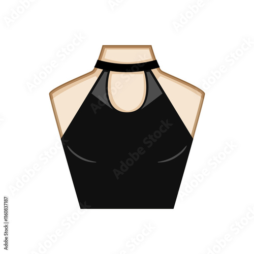trend neckline dress cartoon. elegant chic, casual evening, cocktail summer trend neckline dress sign. isolated symbol vector illustration