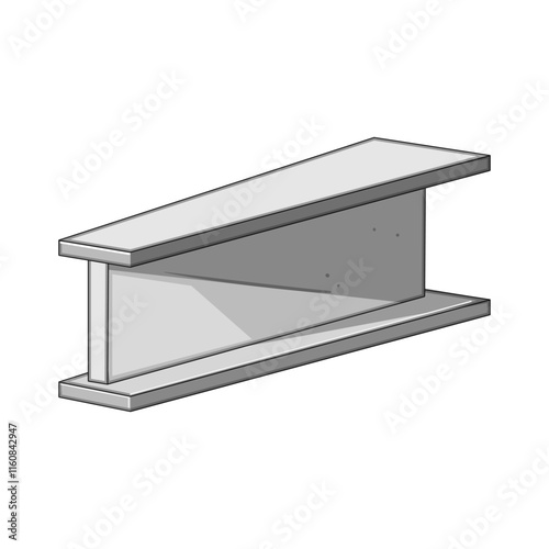 load steel beam cartoon. structure fabrication, welding tensile, reinforcement girder load steel beam sign. isolated symbol vector illustration