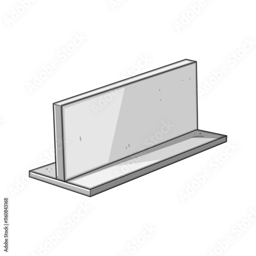 strength steel beam cartoon. support load, structure fabrication, welding tensile strength steel beam sign. isolated symbol vector illustration