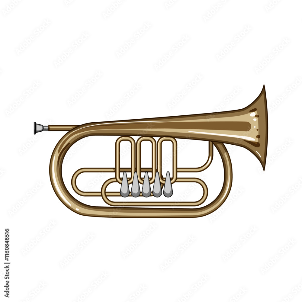 Obraz premium mouthpiece trumpet cartoon. orchestra band, solo performance, player technique mouthpiece trumpet sign. isolated symbol vector illustration
