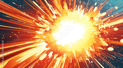 Cartoon spark and explosion effect set. Vector comic boom blast clouds, exploded bomb fire burst energy and bang crash power with smoke, dust and air speed motion trails, comics book explosion effects photo