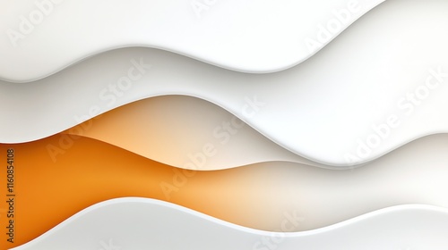 Abstract waves in white and orange, creating a modern design.