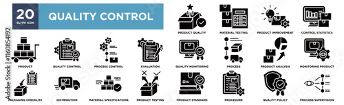 quality control icon collection set.
containing design product quality,product improvement,quality control, monitoring product,quality policy