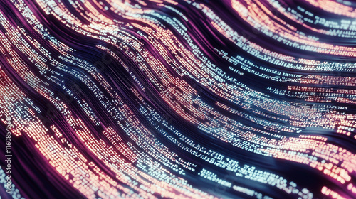 Digital Waves of Light Creating a Mesmerizing Abstract Pattern With Flowing Lines and Vibrant Colors