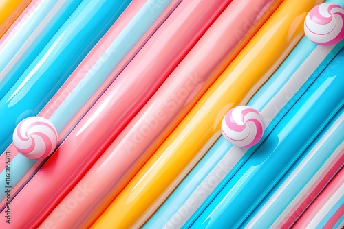 Colorful diagonal stripes with candy.