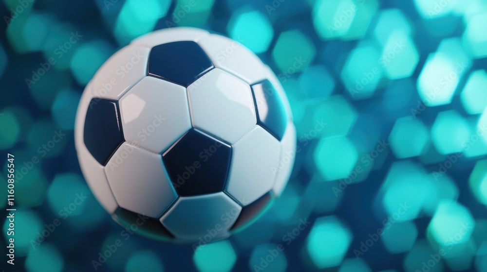Obraz premium A Close-Up View of a Soccer Ball Against a Sparkling Background