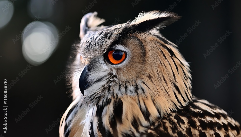 eagle owl in backlight in front of blurry background eagle owl in backlight in front of blurry background