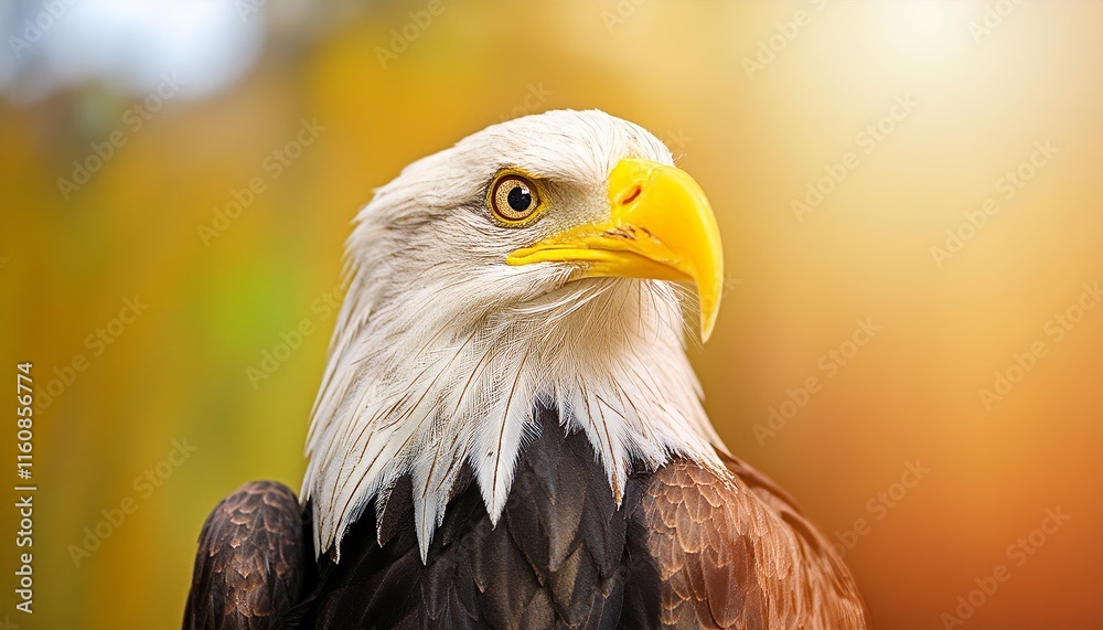 Fototapeta premium Bald eagle close up. Bird of red list