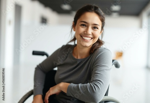 Free Download Portrait of a happy disabled woman - GFXLoad