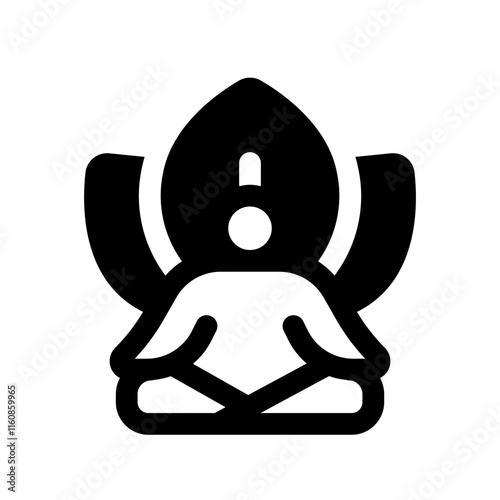 Yoga Glyph Icon. Single icon, glyph vector icon