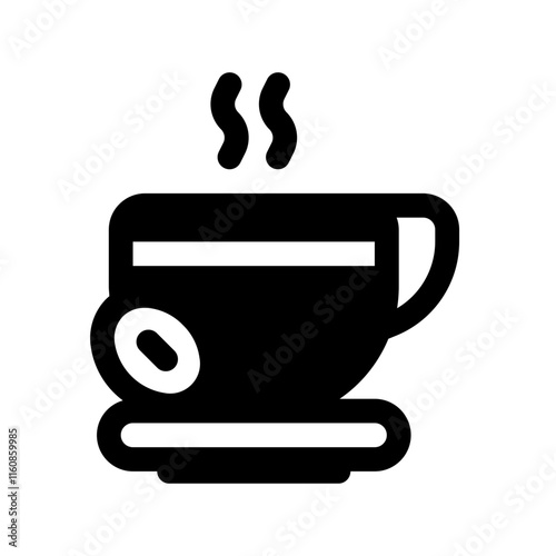 Coffee Glyph Icon. Single icon, glyph vector icon