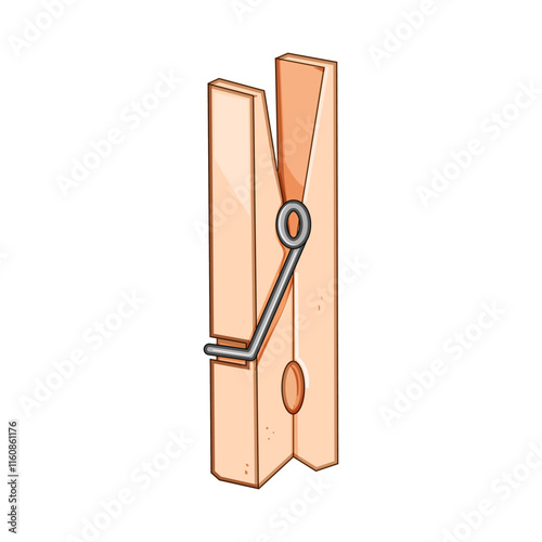 peg clothespin cartoon. wooden plastic, grip line, secure hold peg clothespin sign. isolated symbol vector illustration