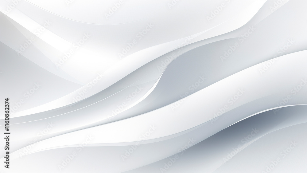 Abstract White 3D Fluid Background with Smooth Wave-Like Layers and Minimalist Design Abstract White 3D Fluid Background with Smooth Wave-Like Layers and Minimalist Design