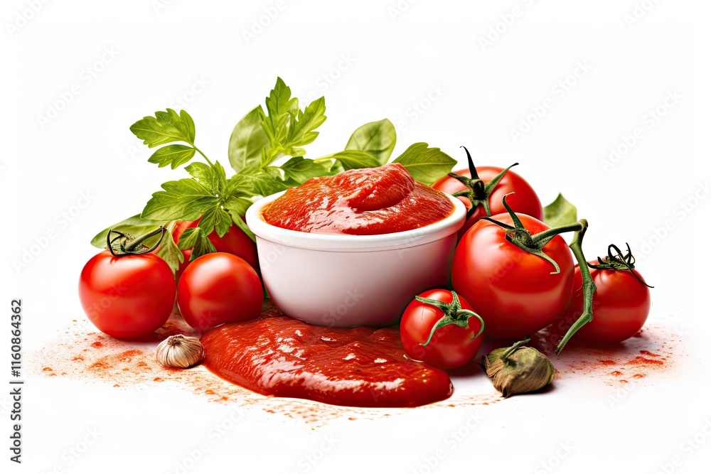 Delicious tomato sauce on white background Delicious tomato sauce on white background