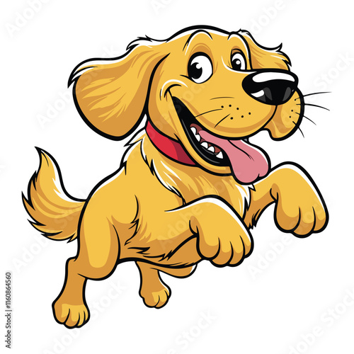 Un Labrador Retriever feliz al estilo de dibujos animados Mejor para libros de cuentos y diseño de camisetas