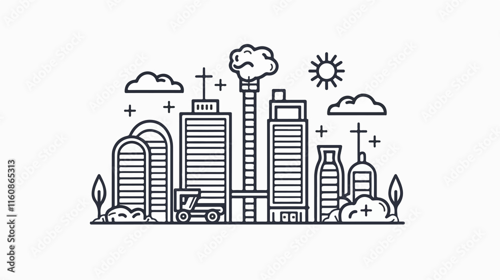 Fototapeta premium Biomass Energy and Technology Icon for Sustainable Solutions in Renewable Energy Sector