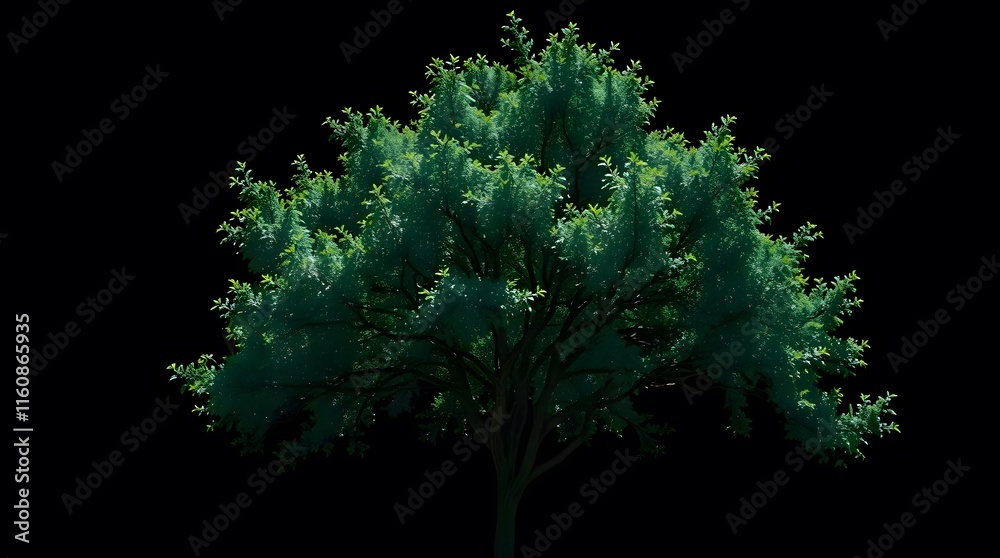 tree isolated on black background