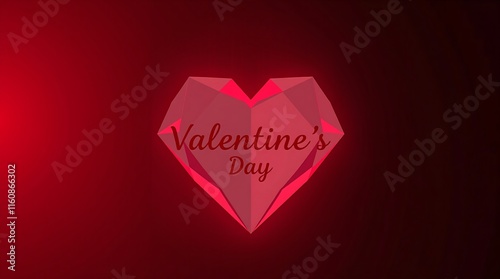 A geometric Valentine's Day logo dramatic cinematic style, film-like composition and lighting, clean lines, balanced symmetry, visual clarity, emphasizing bold color choices.