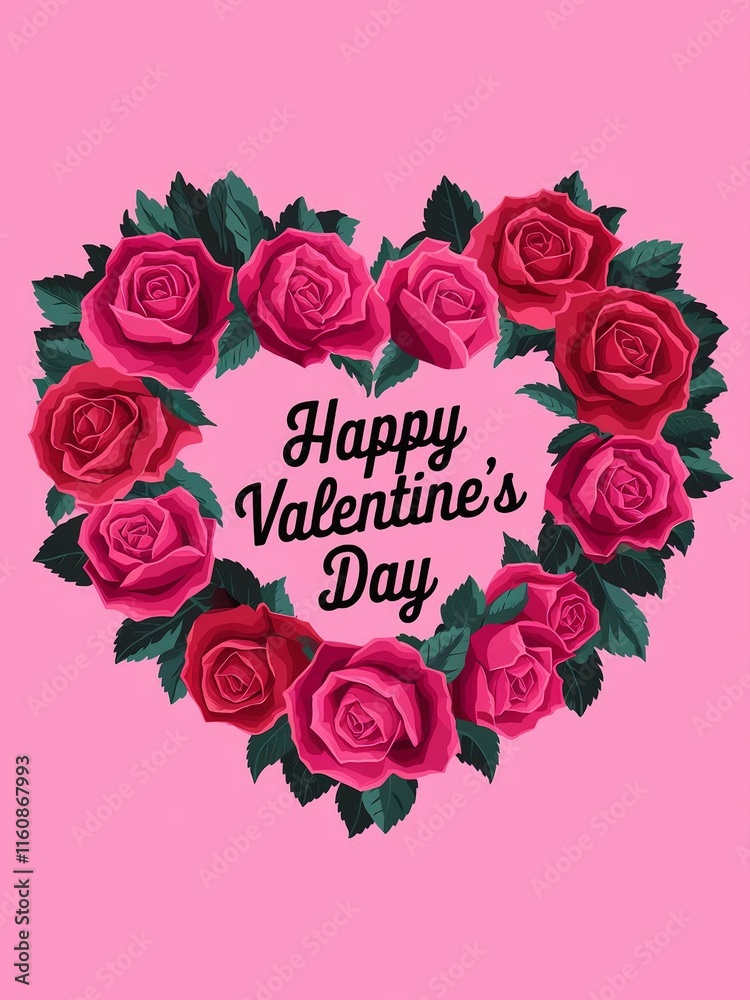 Valentines Day papercut design illustration