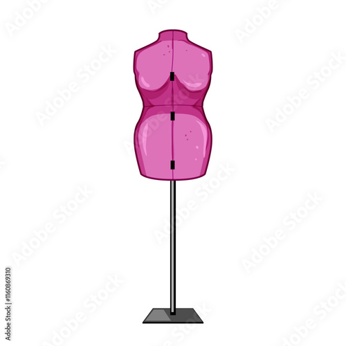 bespoke mannequin tailor cartoon. alteration stitching, needle thread, hem seam bespoke mannequin tailor sign. isolated symbol vector illustration