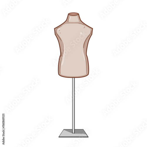 stitching mannequin tailor cartoon. needle thread, hem seam, draping style stitching mannequin tailor sign. isolated symbol vector illustration