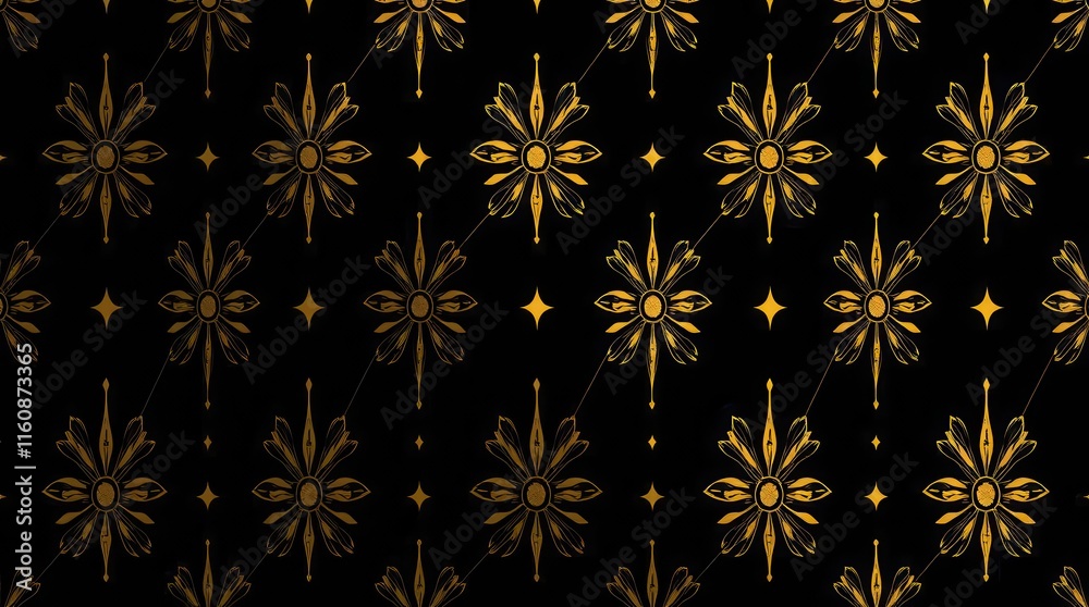 A dark patterned background featuring ornate golden floral designs, creating an elegant and luxurious aesthetic. A dark patterned background featuring ornate golden floral designs, creating an elegant and luxurious aesthetic.