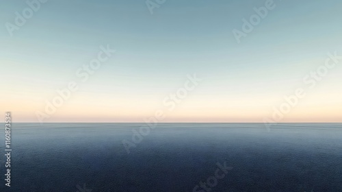 Wallpaper Mural Calm sea at sunrise, pastel sky, flat horizon. Torontodigital.ca