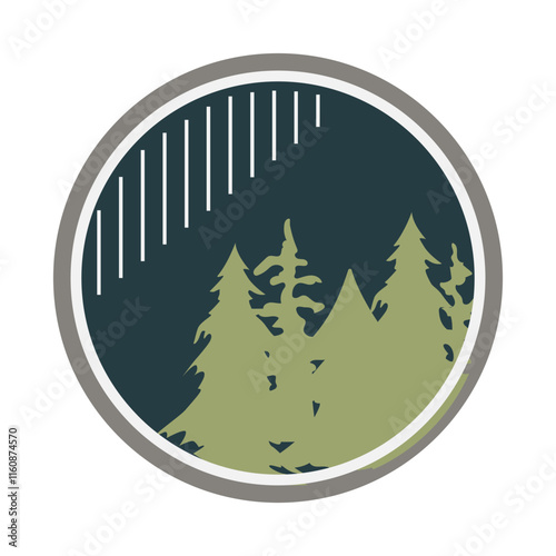 exploration retro forest badge cartoon. rustic classic, logo patch, insignia woodland exploration retro forest badge sign. isolated symbol vector illustration
