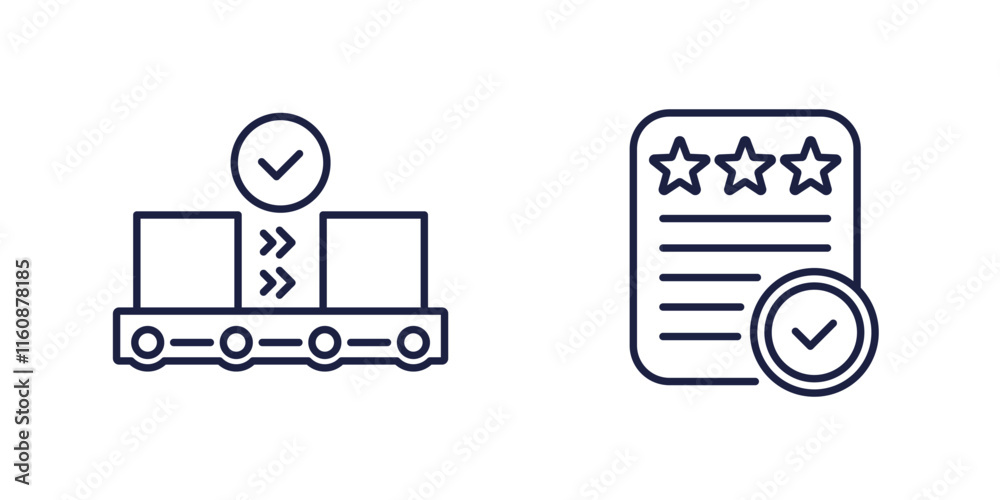 quality control in production line icons, vector quality control in production line icons, vector