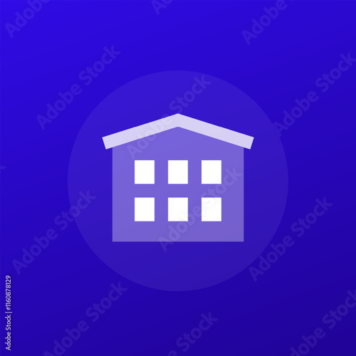 multi unit home icon, guesthouse or small hotel, transparent design