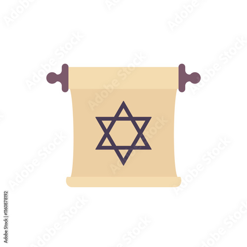 torah scroll icon, flat design