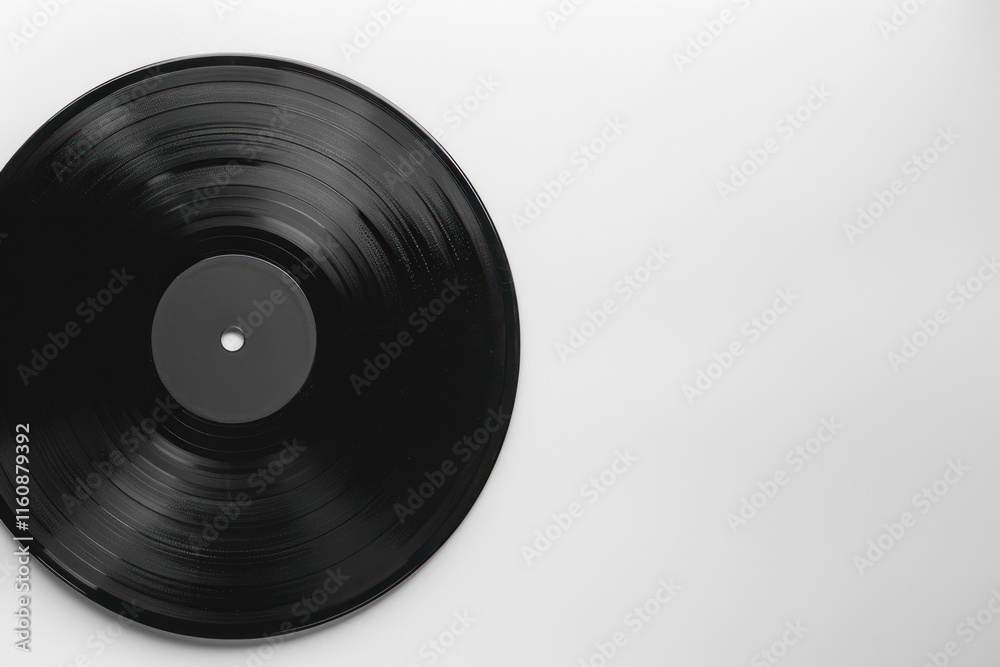 Black vinyl record on white background. Black vinyl record on white background.