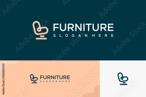 Furniture minimalist flat logo template vector illustration design