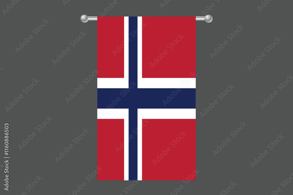 Obraz premium Norway flag, The flag of Norway, Flag of Norway national country symbol illustration Vector, Rectangle Norway flag illustration, Flat vector illustration 