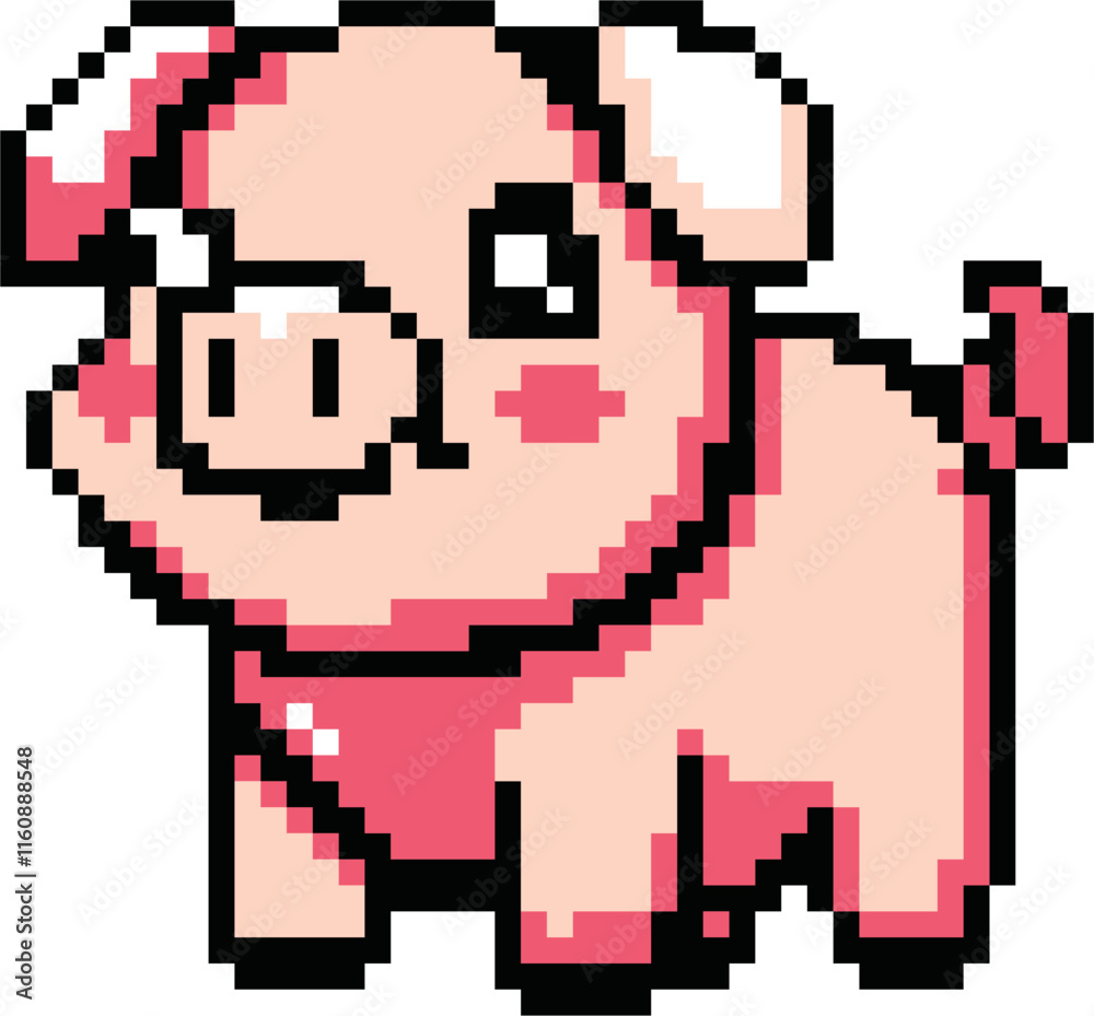 Pixel art illustration Pig. Pixelated Pig. Farm barn pig animal icon pixelated for the pixel art game and icon for website and video game. old school retro. Pixel art illustration Pig. Pixelated Pig. Farm barn pig animal icon pixelated for the pixel art game and icon for website and video game. old school retro.