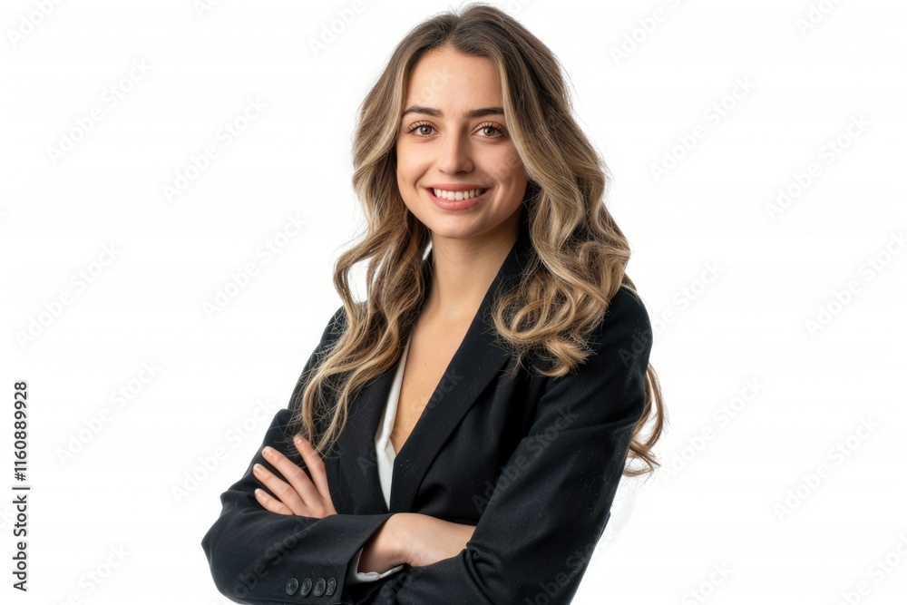 Smiling business woman isolated on white background. crossed arms Smiling business woman isolated on white background. crossed arms