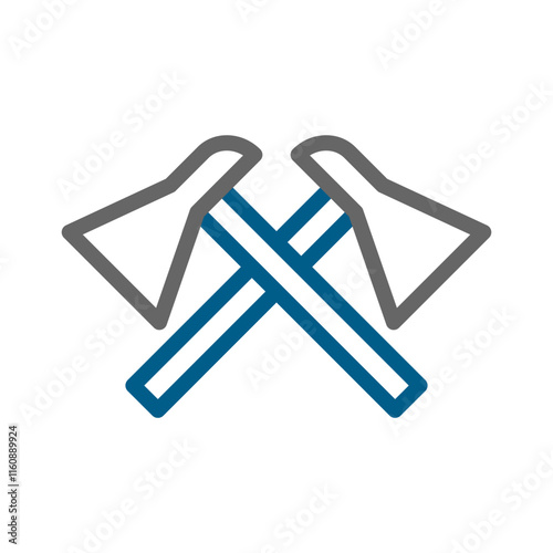 Crossed axes icon. Concept of conflict, opposition, and competition.