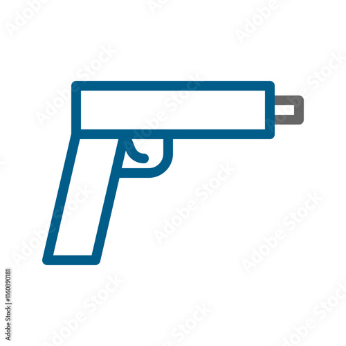 Pistol gun icon. Concept of crime, danger, and violence.