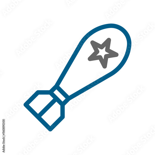 Bomb with a star icon. Concept of war, conflict, and danger.
