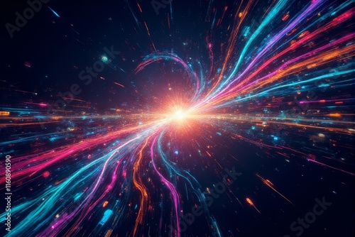 Artistic representation of quantum coherence using colorful motion trails