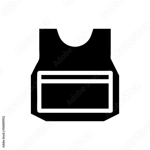 Bulletproof vest icon. Concept of protection, security, and defense.