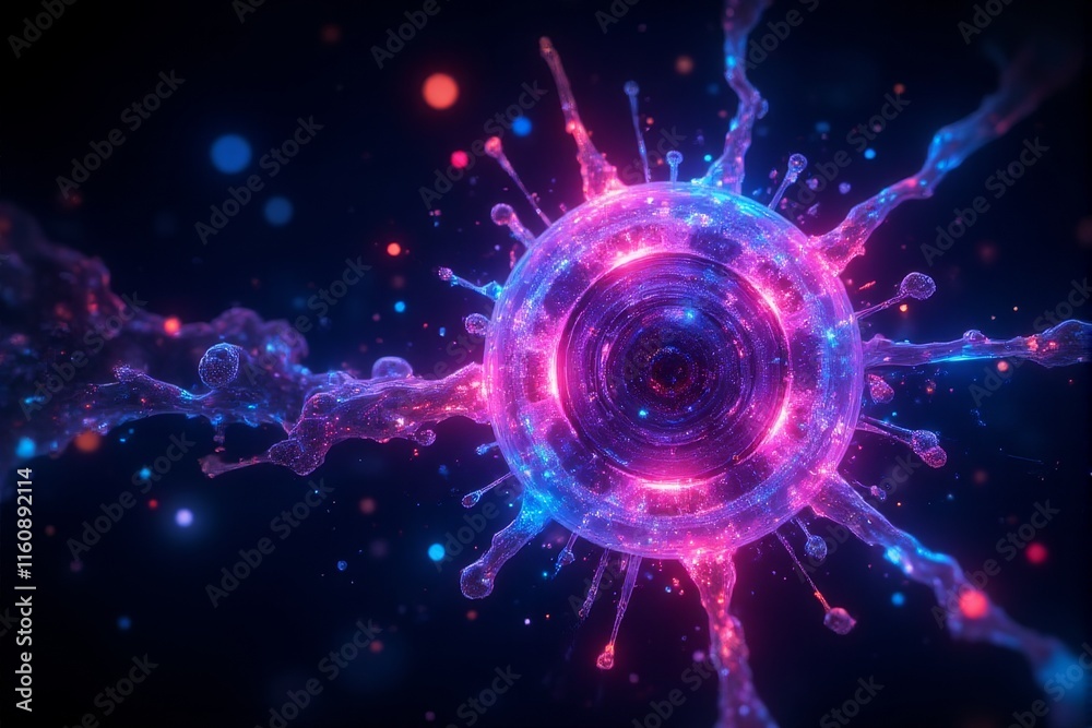 Conceptual visualization of quantum hardware glowing with vibrant colors