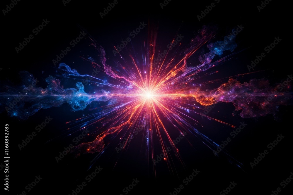 Fototapeta premium Quantum circuits glowing in vibrant patterns on a black backdrop