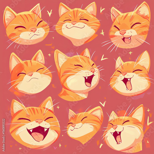 seamless pattern with orange cats