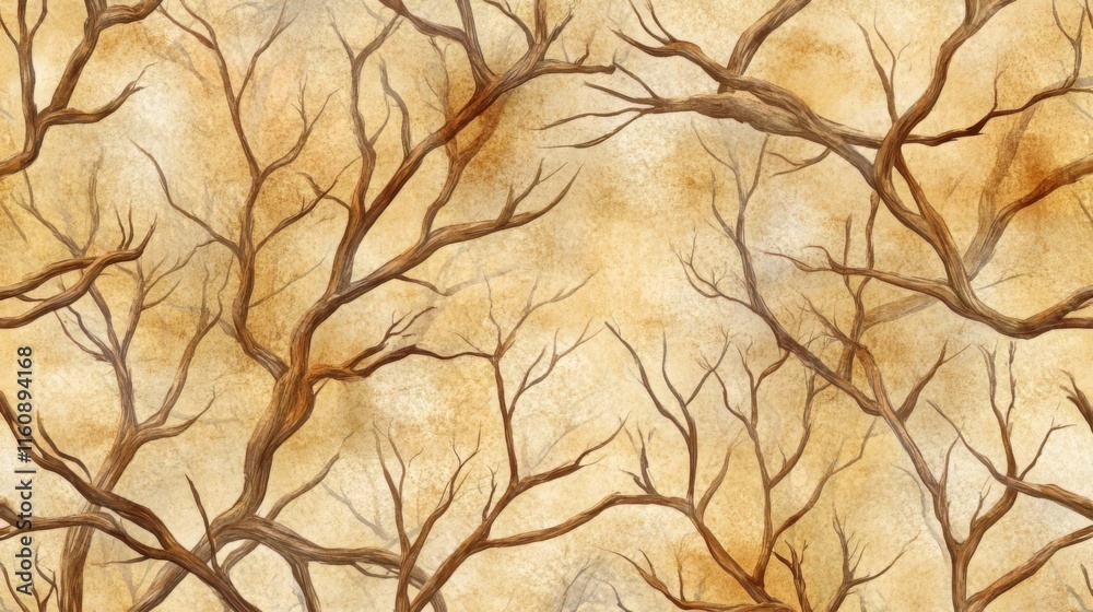 Autumnal Bare Branches Pattern - Watercolor Style Autumnal Bare Branches Pattern - Watercolor Style