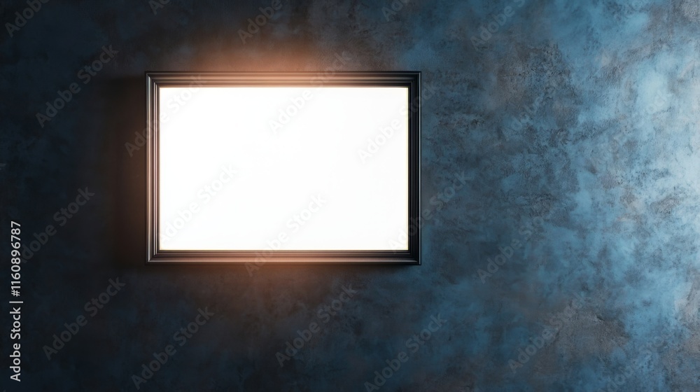 Empty Frame on a Textured Wall - Modern Interior Design Empty Frame on a Textured Wall - Modern Interior Design