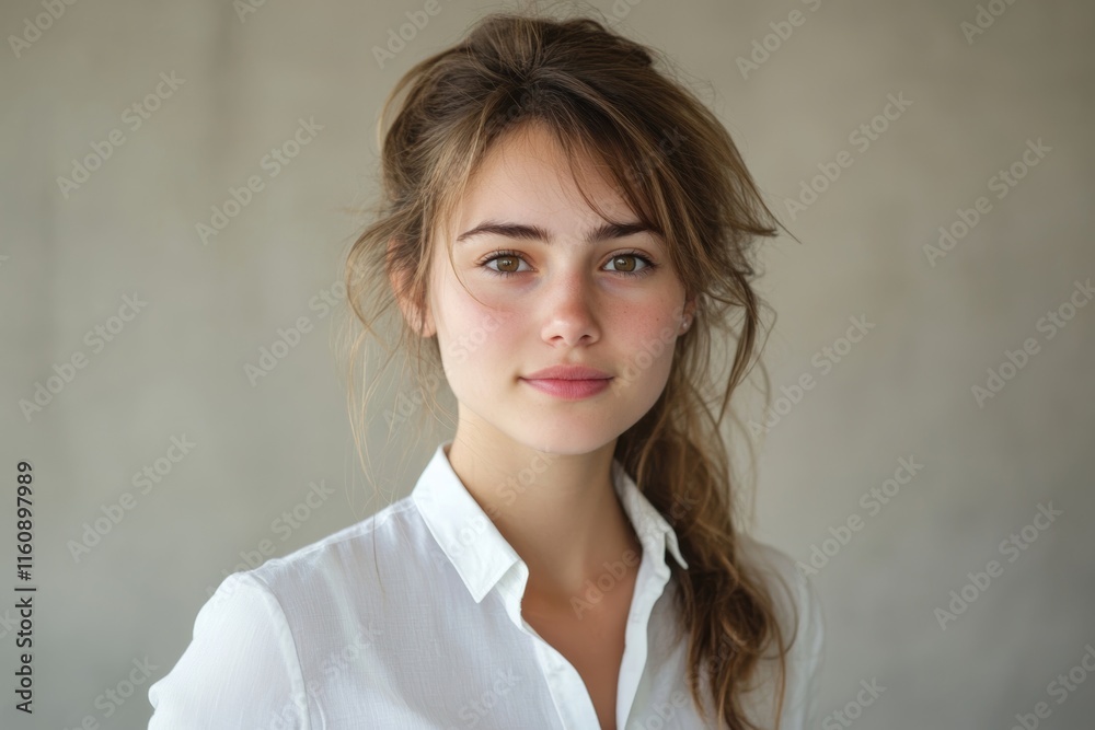 Self-assured relaxed young businesswoman, Generative AI Self-assured relaxed young businesswoman, Generative AI